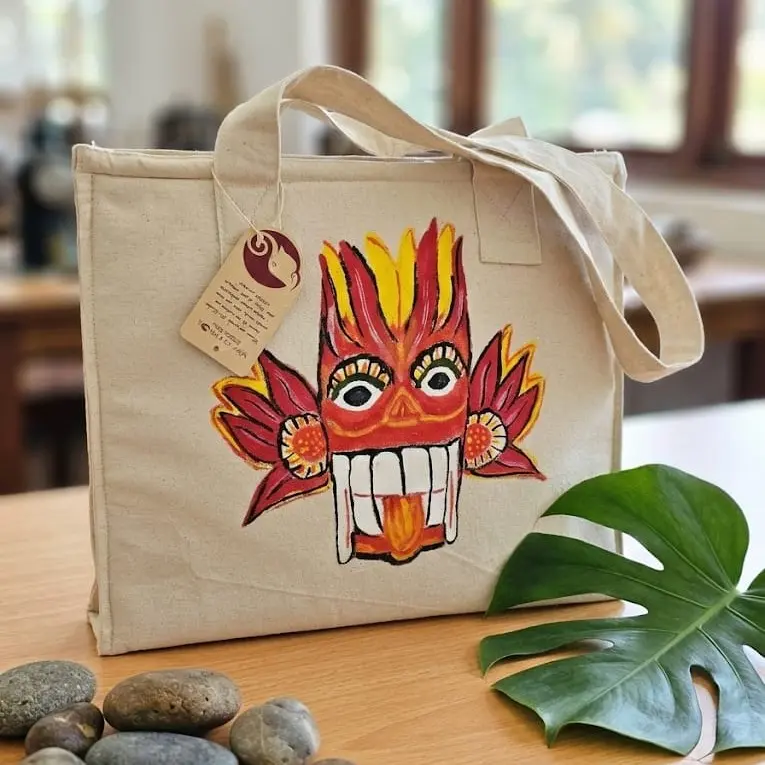 TOTE Bag with Hand Painting- Padded with 2 Handle 