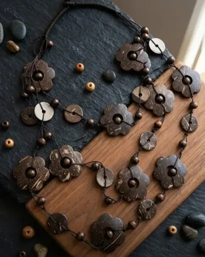 [FL010330014] Coconut Shell Necklace  - CTP513 